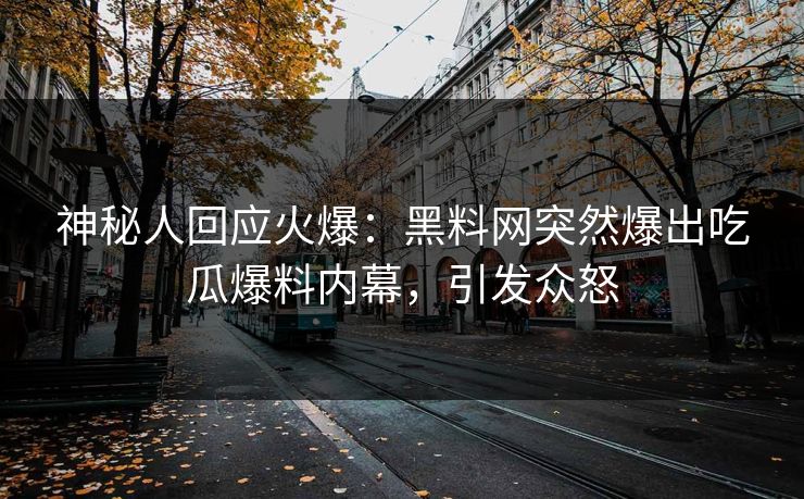 神秘人回应火爆：黑料网突然爆出吃瓜爆料内幕，引发众怒