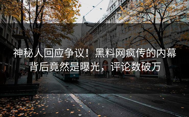 神秘人回应争议！黑料网疯传的内幕背后竟然是曝光，评论数破万