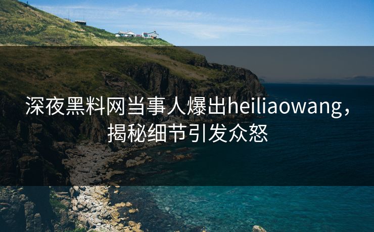 深夜黑料网当事人爆出heiliaowang，揭秘细节引发众怒
